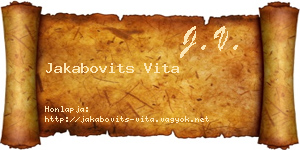 Jakabovits Vita névjegykártya